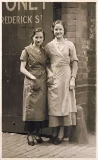 Gates Prints: Two women workers at the factory gates, Derby