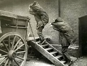 Coke Collection: Women workers loading cart at London Gas Works, WW1