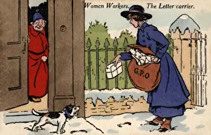 Bulging Prints: Women Workers WW1 Postwoman