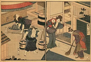 Images Dated 2nd August 2019: Women of the working class in Tokyo, 18th century