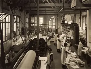 Linen Prints: Women working in a laundry