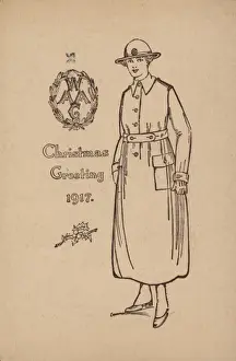 Waac Prints: Women, WW1 W. A. A. C Christmas Card