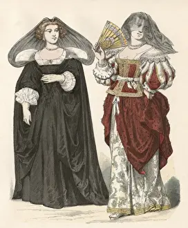 Decolletage Prints: Womens Costume Mid C17