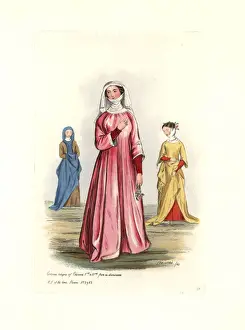 London Prints: Womens costume from the reigns of Edward I and II (1272-1327)