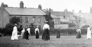 Women's cricket match, Victorian period