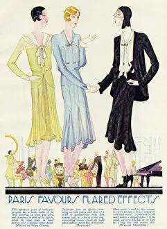 Images Dated 20th October 2017: Womens elegant afternoon dresses 1929