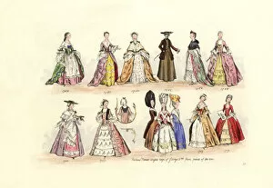 Womens fashion from 1760-1771, from prints