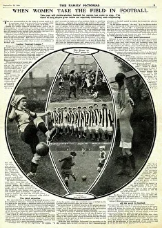 Newspaper Prints: Women's football teams in action