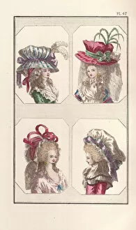 Plumes Collection: Womens hats and bonnets of 1787