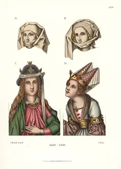 Womens headdresses from the late 15th century