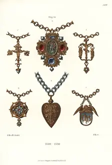 Jewelry Prints: Womens jewelry, early 16th century