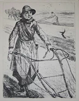 Hartrick Collection: Womens War Work WW1 Ploughing