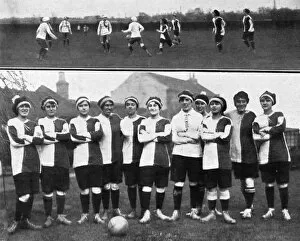 Images Dated 13th April 2012: A womens war workers football match at Barnes, 1917
