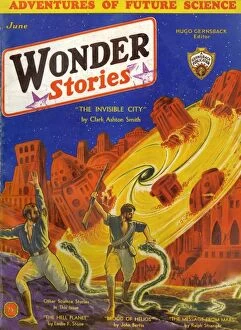 Wonder Stories Scifi Magazine Cover, The Invisible City