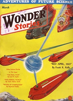 Sci Fi Magazine covers Collection: Wonder Stories Scifi Magazine Cover, Red April