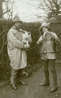 Rather wonderful pair (possibly father and son?) dressed as Tom, Tom the Pipers Son