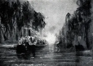 South East Prints: Wood Barges on the Murray