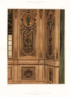 Ernst Wasmuth Prints: Wood panels in the Museum of Decorative Arts, Paris, 18th centur