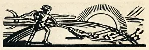 Woodcut print in Come Christmas