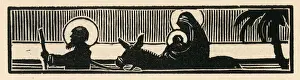 Woodcut print in Come Christmas