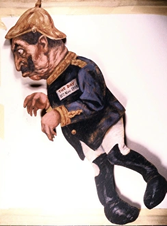 Images Dated 28th October 2017: Wooden caricature of Kaiser Wilhelm II, WW1