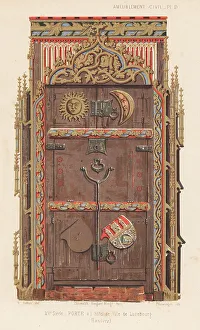 Charles Louandre Prints: Wooden door from Luneburg town hall, 15th century