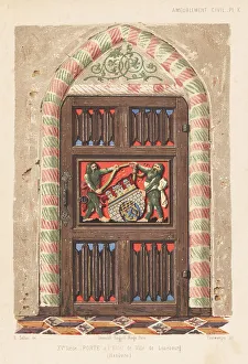 Wooden door from Luneburg town hall, 15th century