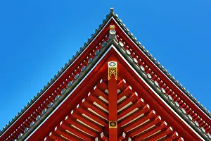 Wooden roof at Shinto Shrine at the Senso-Ji Temple, Tokyo