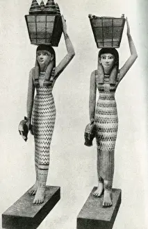 Wooden statues of handmaidens, Thebes, Egypt