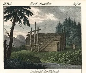 Wooden tomb of the Wakashan people, Vancouver, Canada