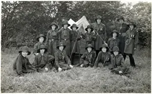 Wycombe Prints: Woodland School, High Wycombe, Buckinghamshire - Girl Guide troupe camping trip
