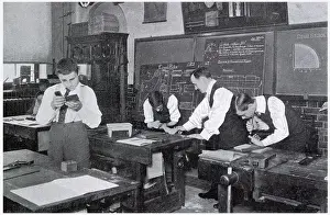 Woodwork Prints: Woodwork classroom for boys who continued their education at Acland County Council School