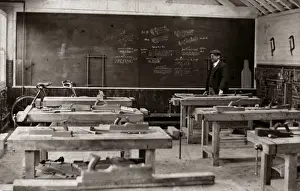 Woodwork Prints: Woodworking Classroom, Bedfordshire Reformatory, Sharnbrook