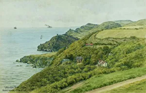 Woody Prints: Woody Bay from Martinhoe Common, Lynmouth, Devon