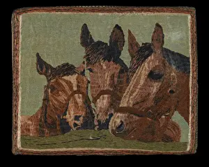 Malaria Prints: Woollen embroidery on part of army shirt, 1945