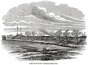 Convicts Prints: Woolwich hulks - convicts burial ground