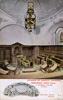 Images Dated 22nd August 2018: Woolwich Town Hall, SE London - Council Chamber