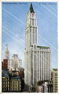 Skyscrapers Prints: The Woolworth Building, Manhattan, New York City, NY, USA. Date: circa 1913