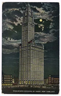 Moonlit Gallery: Woolworth Building by night, New York, USA