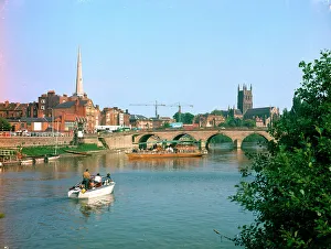 Severn Prints: Worcester - River Severn and bridge