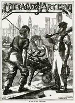 Images Dated 9th August 2019: Work at the Embankment, London 1868