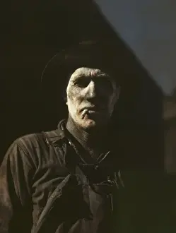 Carbon Prints: Worker at carbon black plant, Sunray, Texas