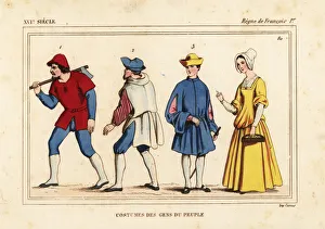 Artisan Collection: Worker with large axe, artisan, merchant and woman of Paris