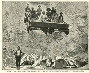 Descend Prints: Workers descending, diamond mine, Kimberley