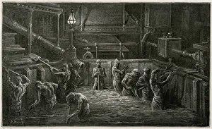 Mixing Gallery: Workers Mixing Malt in a Brewery