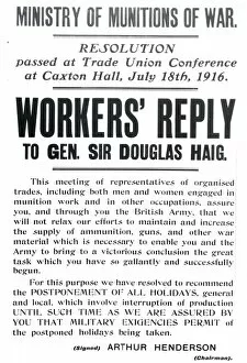 Workers Reply to General Sir Douglas Haig, WW1