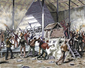 Workerism Collection: Workers strike in Jumet (Belgium) on 26 March 1886. Strikers
