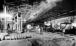 Rails Prints: Workington Steel Works Rail MIll early 1900s