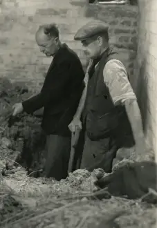 Cellar Prints: Workmen digging in the cellar of Borley Rectory