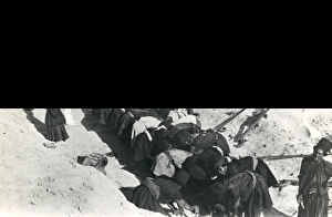 Workmen laying an oil pipeline in Persia